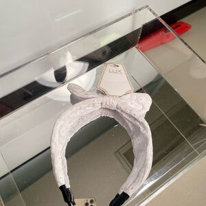 Lux Elegant White Bow Headband